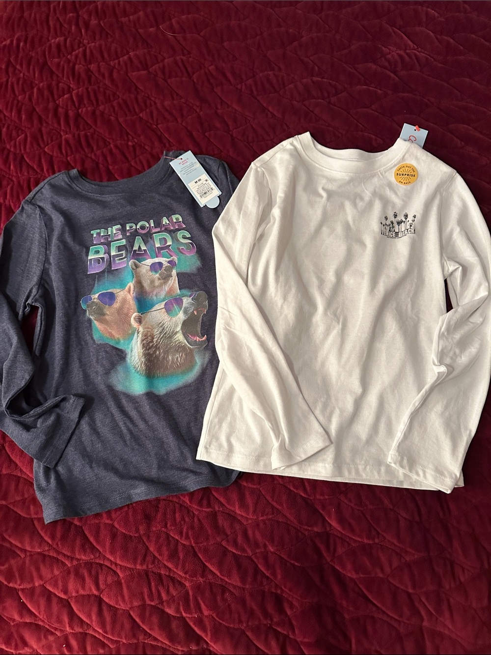 Cat & Jack Polar Bears and Skateboarding Long-Sleeve Tee Set - Grey & White